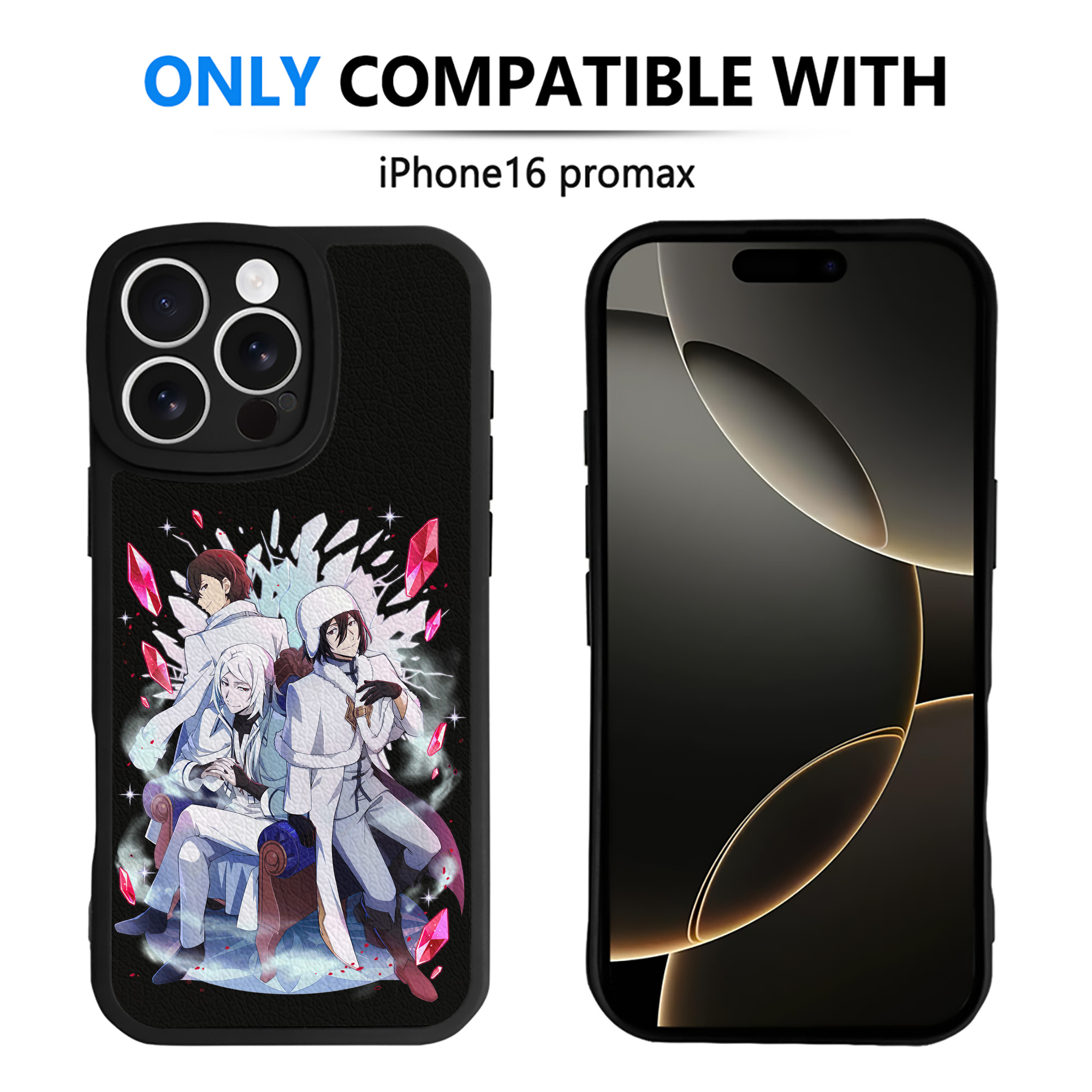 （画像用） 文豪ストレイドッグス Bungo Stray Dogs 【iPhone 16シリーズ対応】シリコンスマホケース（レザー調） 材質：シリコン